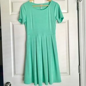 Mint Green Dress with Box Pleats